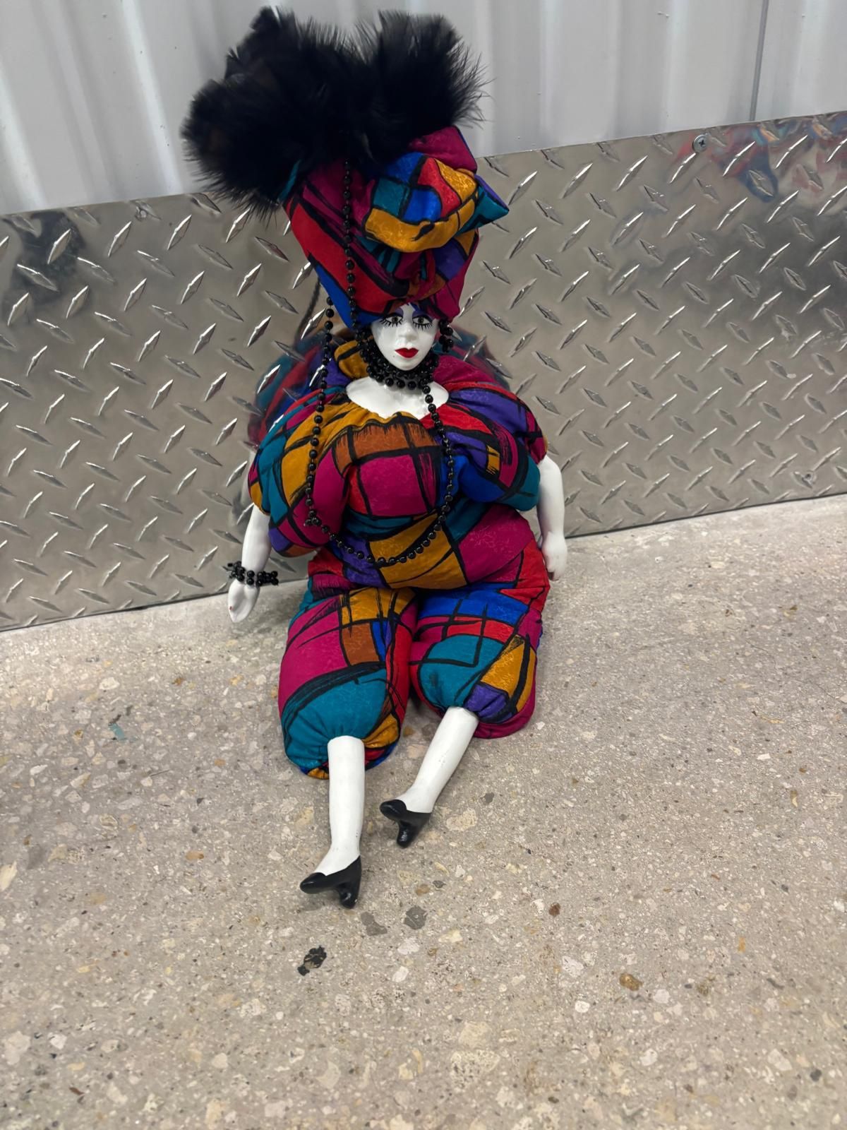 Mardi Gras doll 30” tall , $25