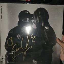 Ohgeesy From Shoreline Mafia Autograph Vinyl Record, Signed Twice Record And Insert 