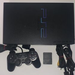 Sony PlayStation 2 PS2 Fat Console  With Controller & Cables + 128MB Memory Card