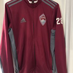 Adidas Burgundy Colorado Rapids Full-Zip Jacket Aeroready Mens Small #28