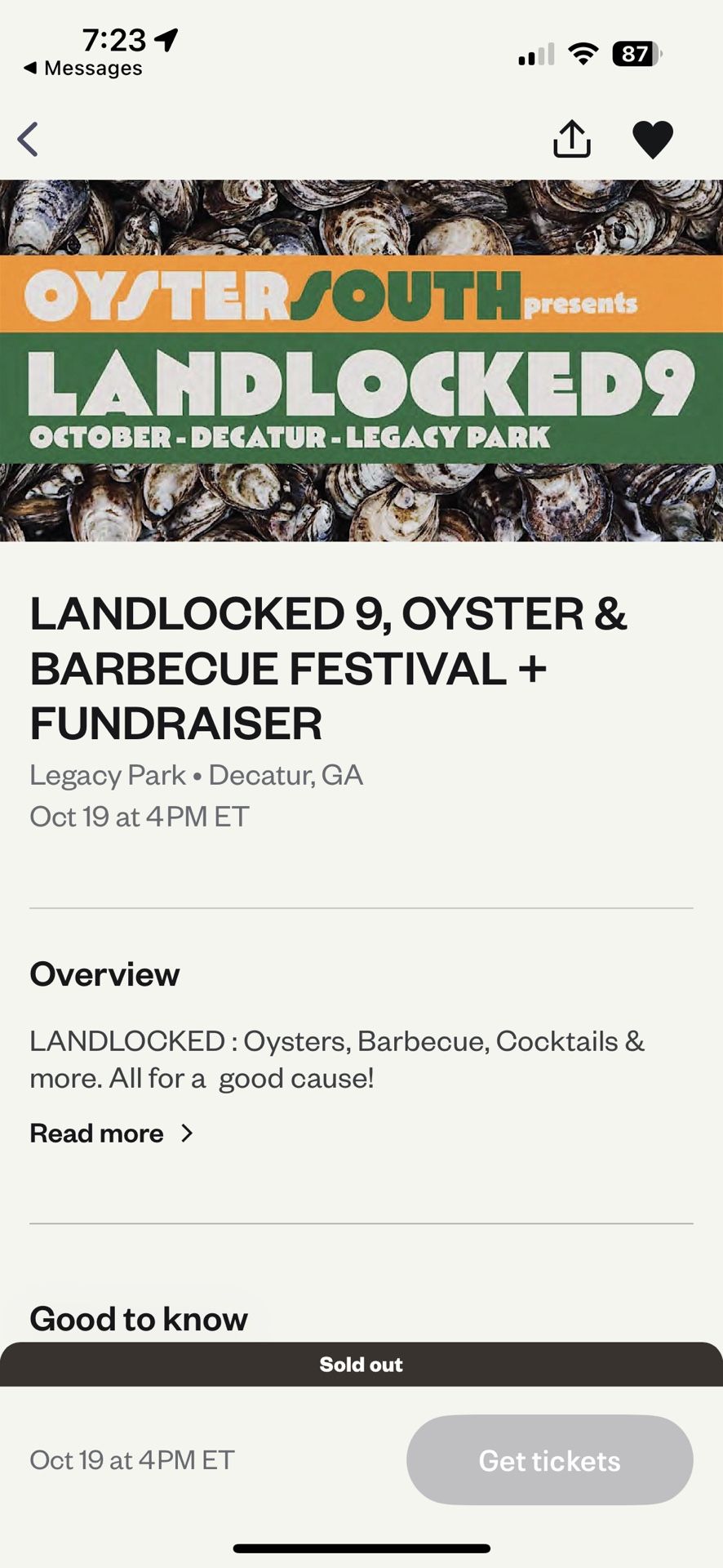 Landlocked Tickets Oyster Festival