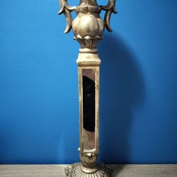 Hollywood Regency Mirrored Tall Candle Holder 