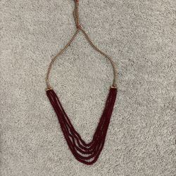 Necklace Maroon Color, Never Used