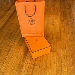 Hermes Shoe Box And Shopping Bag 100% Authentic 