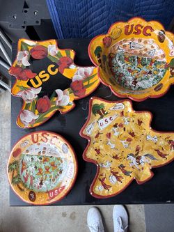 Hand Painted USC Platters