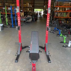 CAP Barbell Deluxe Power Rack with Adjustable Weight Bench Combo