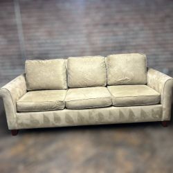 Delivery Available Crate and Barrel brown sofa couch