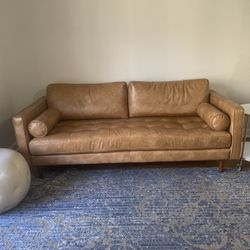 Faux Leather Sofa Plus table & ottoman included 