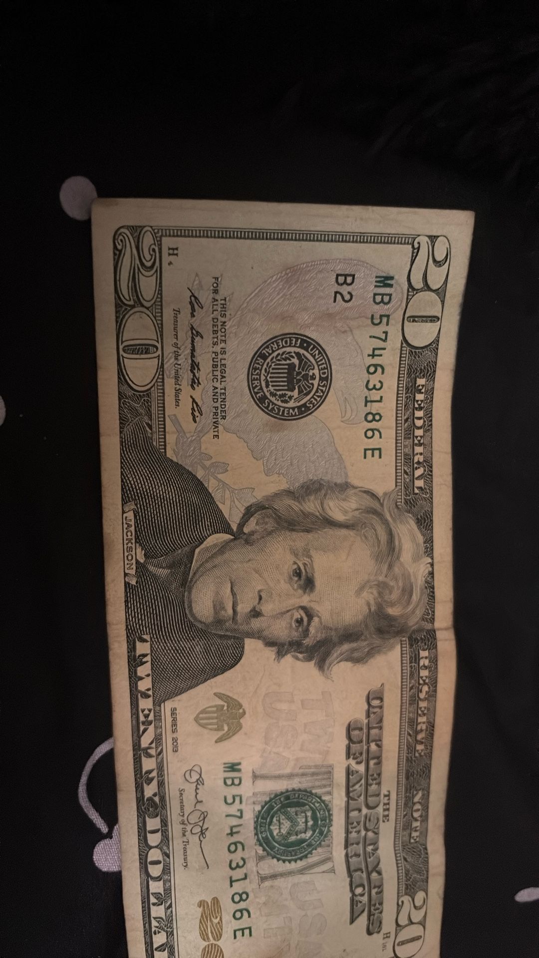 It’s A Real $20 Bill It Came Off The B Treat And It Was Number Two