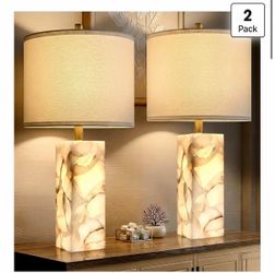 Alabaster Table Lamps Set of 2