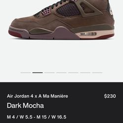 Jordan 4 Dark Mocha A Ma Maniere