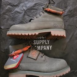 Timberland Olive Premium 6-Inch Waterproof Boots - Size Youth 3Y - 3Y