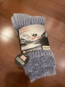 Mossy Oak Full Cushion Crew Socks - Navy & White, 2-Pack