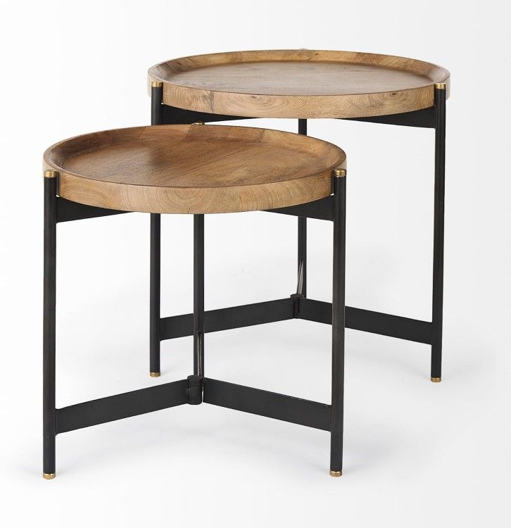 *Brand New* Mercana Marquisa Nesting Tables, Medium, Light Brown