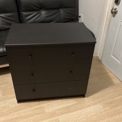 Black IKEA Dresser With 3 Drawers