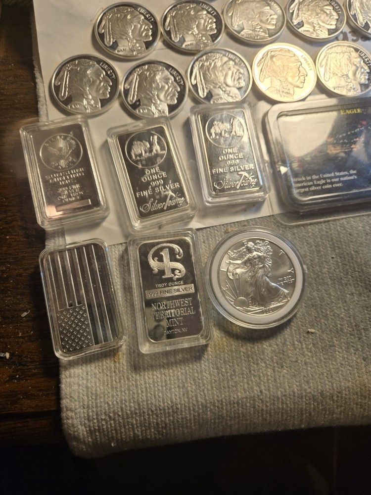 50 Ounces Of Silver .999 Fine Ounces Of Silver