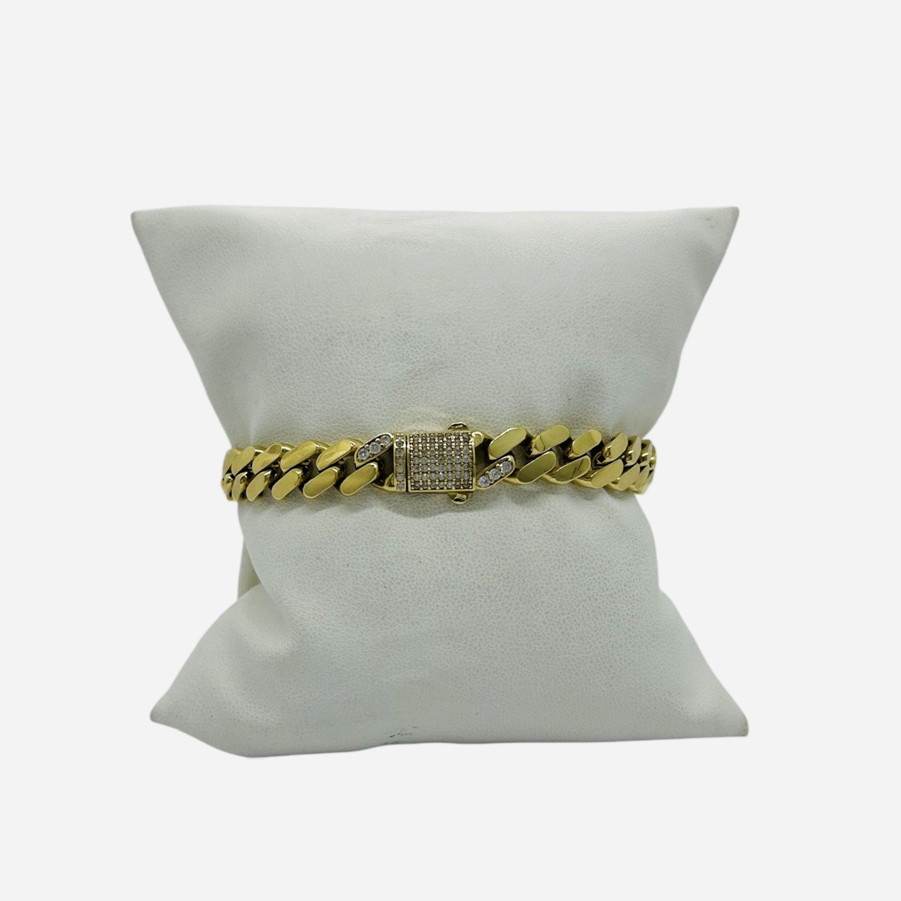 Bracelet Yellow Gold 14k With Cz. Monaco Style