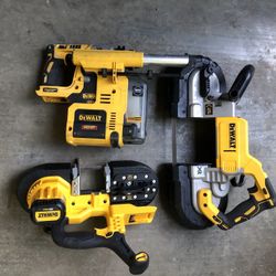 Dewalt 20 V XR Brushless Rotary Hammer Drill + OSHA Dust Collector + Deep Cut Band Saw + Compact Band Saw