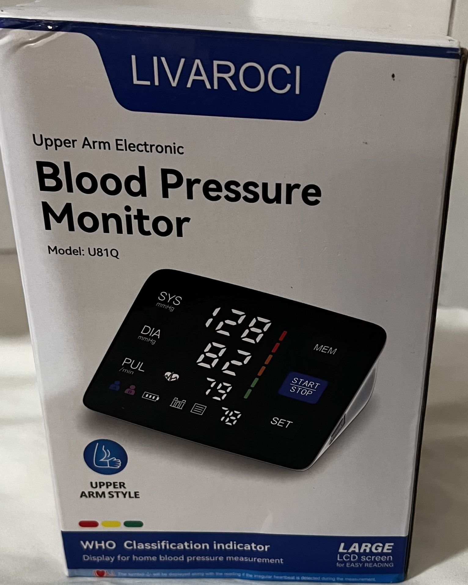 Blood Pressure Monitor, 9-17'' & 13-21'' Extra Large Blood Pressure Cuff Upper Arm, LED Color Backlit Screen Automatic Digital Blood Pressure Machine 