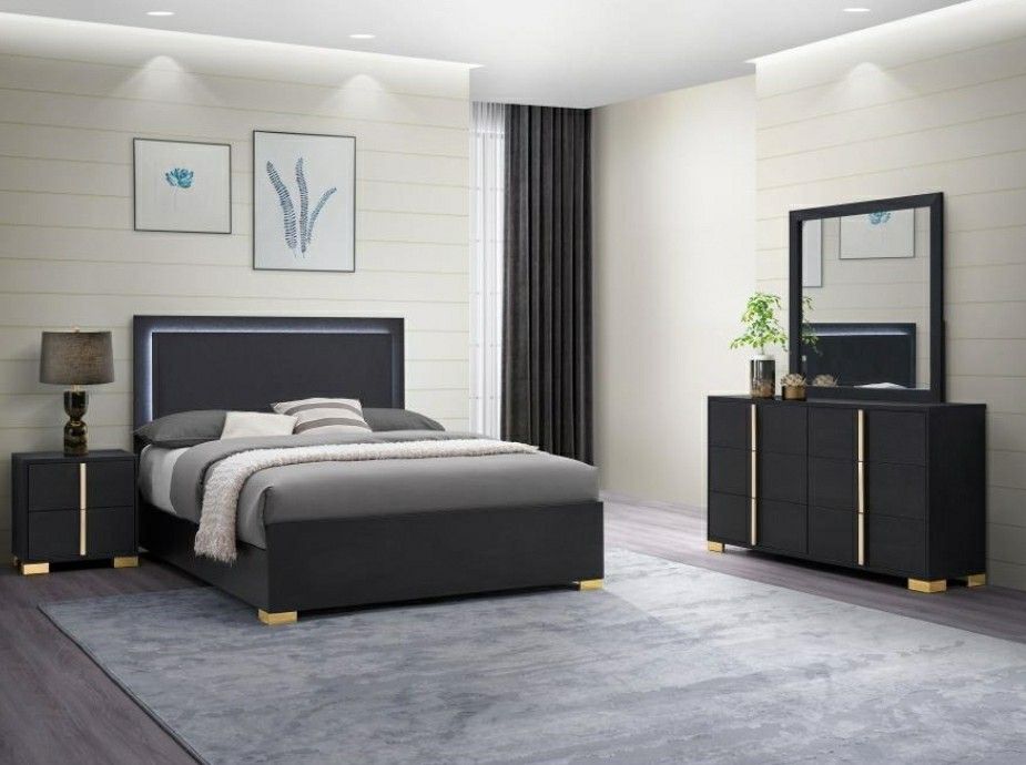Brand New Complete Bedroom Set With Led Lights 