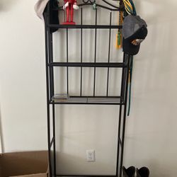 Iron shelves. 