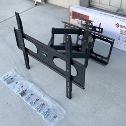 (New) $40 Full Motion TV Wall Mount Bracket 37-75 Inch TVs, Dual Arms Tilt Swivel Articulating Max 110lbs 