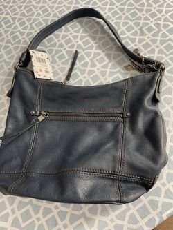 REAL LEATHER PURSE NAVY BLUE THE SACK