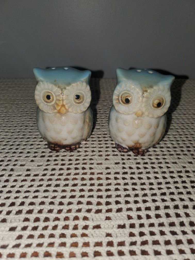 Vintage Style Ceramic Owl Salt And Pepper Shakers