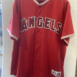 LA ANGELS BASEBALL JERSEY MAJESTIC XL RED Blank MLB Genuine Merchandise NEW!