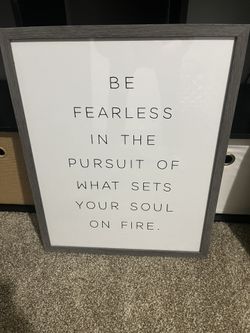 Nice Inspirational Picture In Wood Frame With Glass New!!!