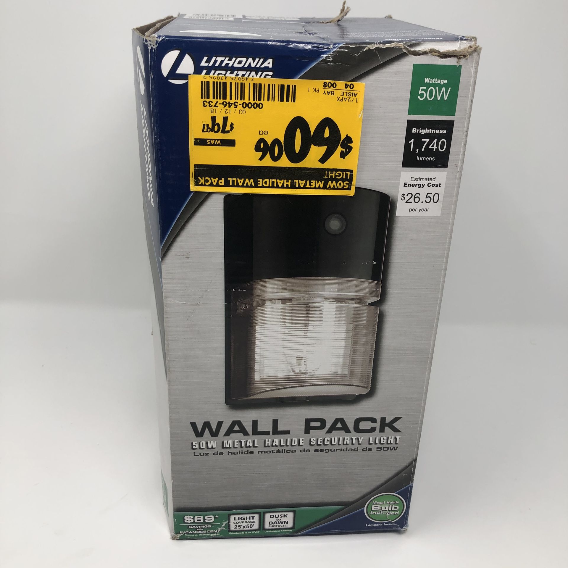 Lowe’s Lithonia Lighting Wall Pack Security Lights MSRP: $79.99
