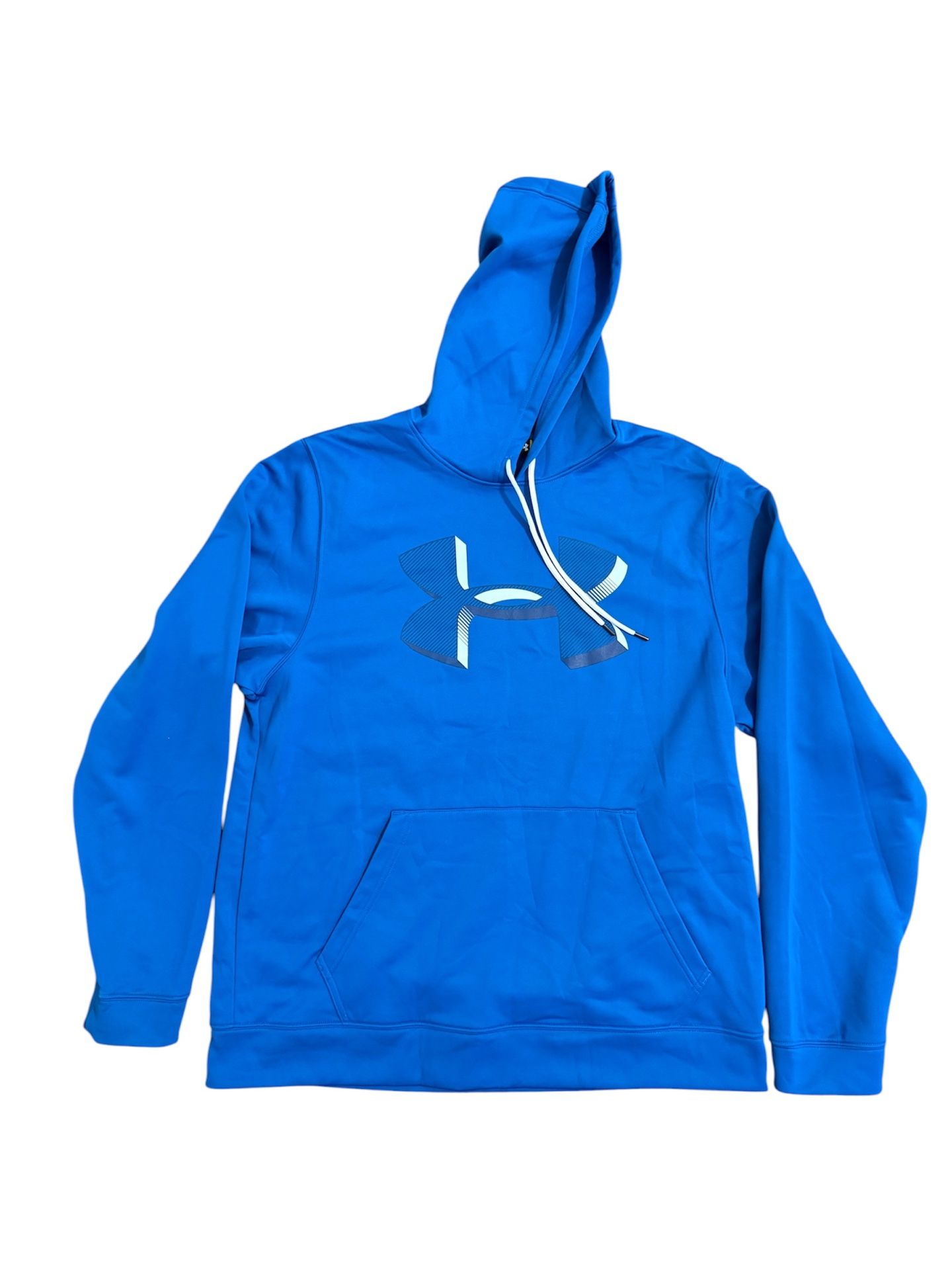 Under Armour Hoodie Blue Loose Fit Large 1244635 Big Logo Athletic