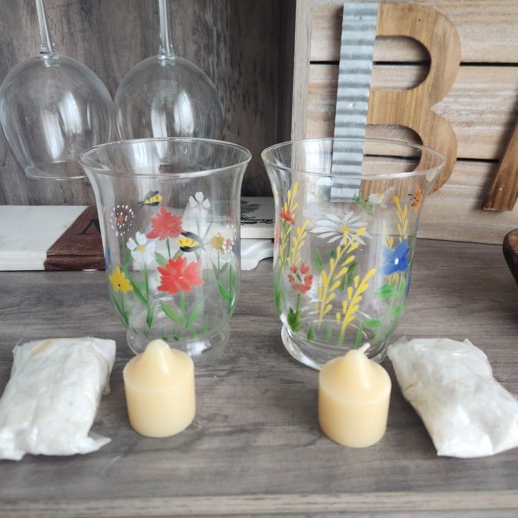 Hand Painted Candle Set