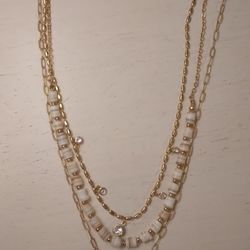 Three Strand Coin Pendant, Pearl, And Cubic Zirconia Detail Necklace 