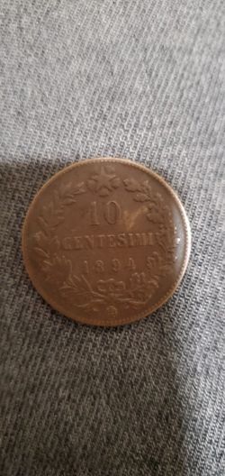 1894 10 centesimi coin Italy 