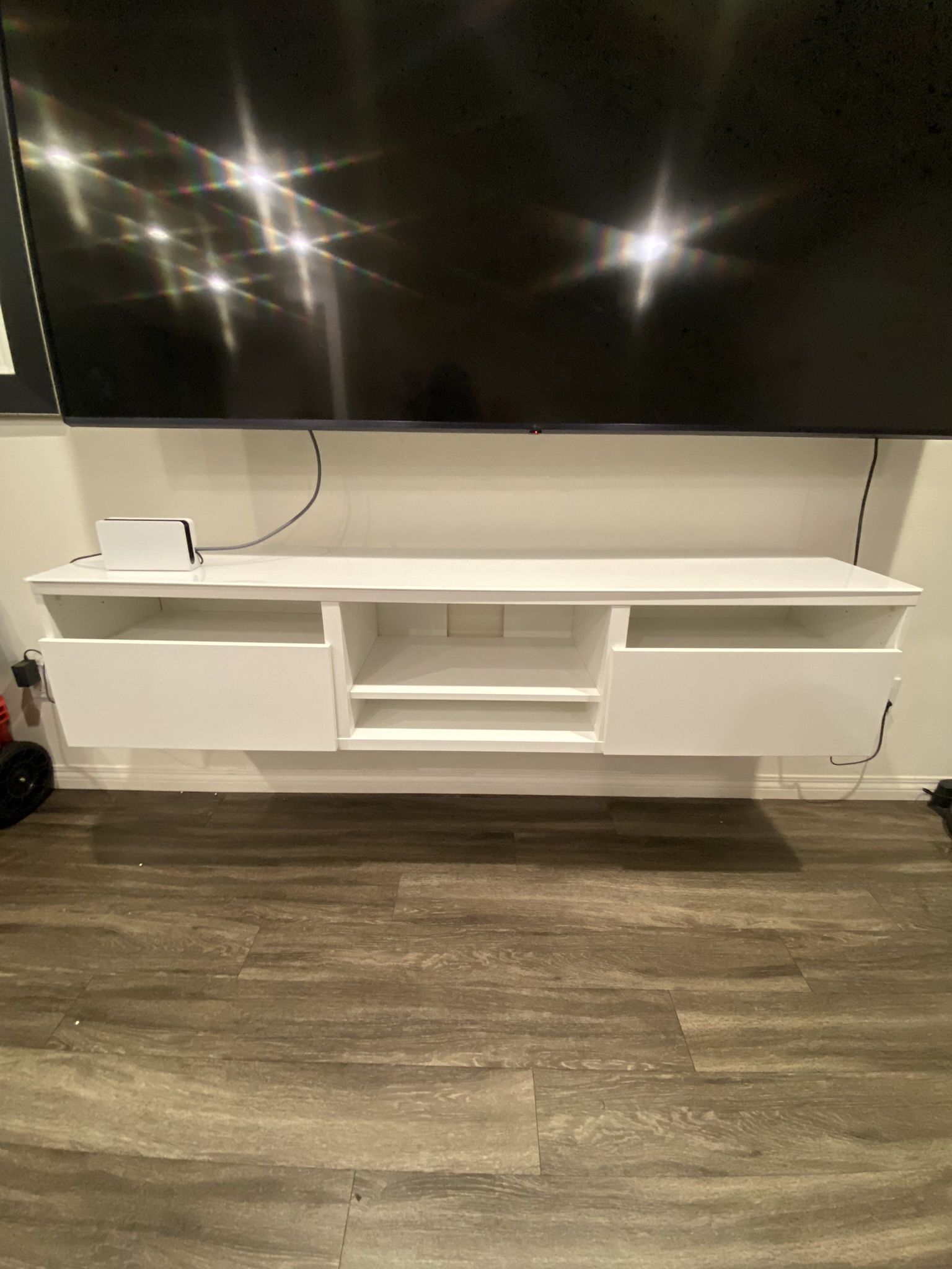 White Floating TV Stand 