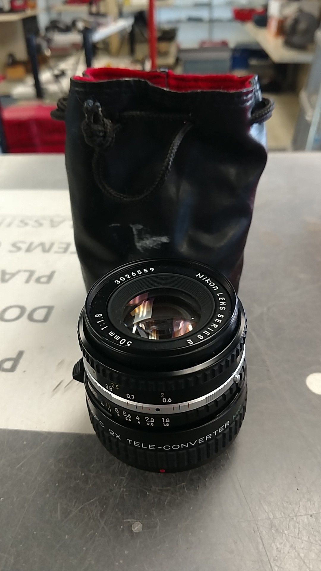 Nikon 50mm E Series Camera Lens w/ 2X Tele-Coverter Lens