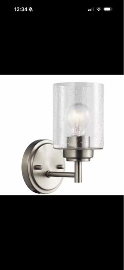 Kichler Winslow 1-Light Brushed Nickel Indoor Bathroom Wall Sconce Light 45910NI