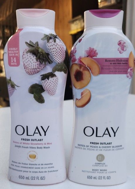 (2) Olay Bodywashes, 22 oz each