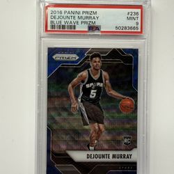 2016-17 Panini - RARE SP PSA 9 Blue Wave Prizm #236 Dejounte Murray /99 (RC)