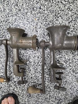 Vintage meat grinders