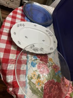 Glass Bowl & Serving Plates 