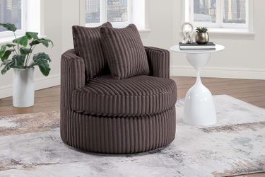 Accent Chair Swivel Chair Brown Fur like Corduroy. New Especial price