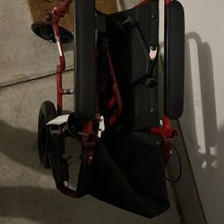 Medline Travel Wheelchair Lightly Used Red Tight Compact Easy To Operate