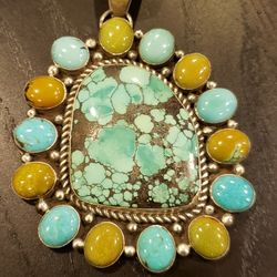 Sterling Silver and Turquoise Navajo Pendant