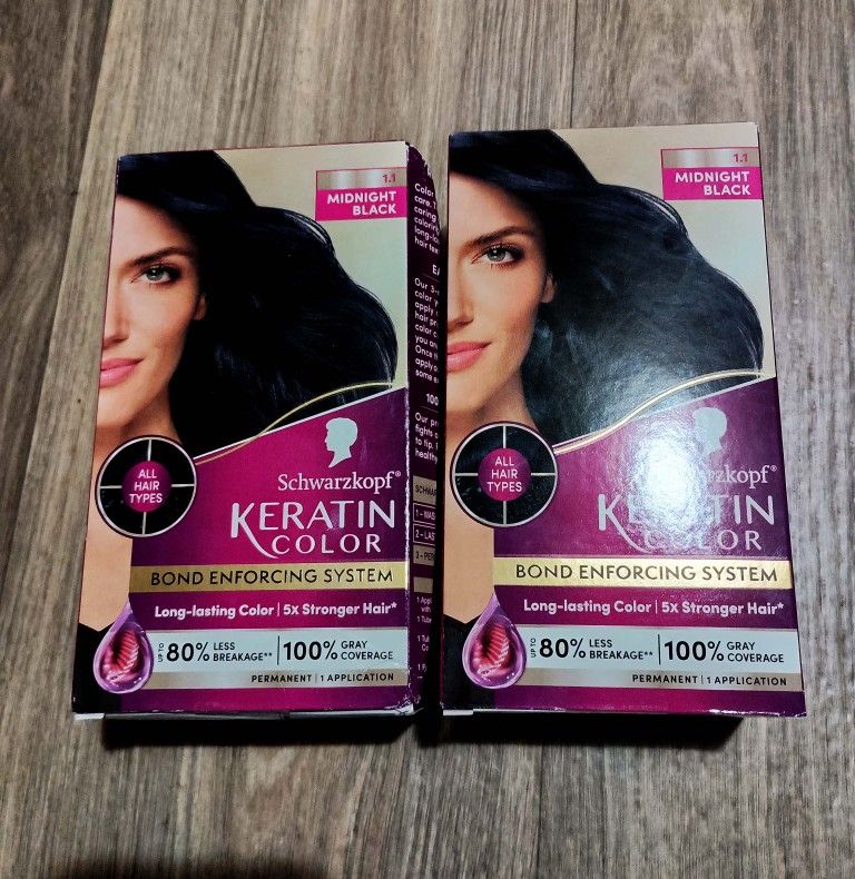 Schwarzkopf Keratin Color Permanent Hair Color BUNDLE