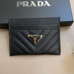 Prada Classic Leather Card Holder Unisex For Both Men And Woman 
