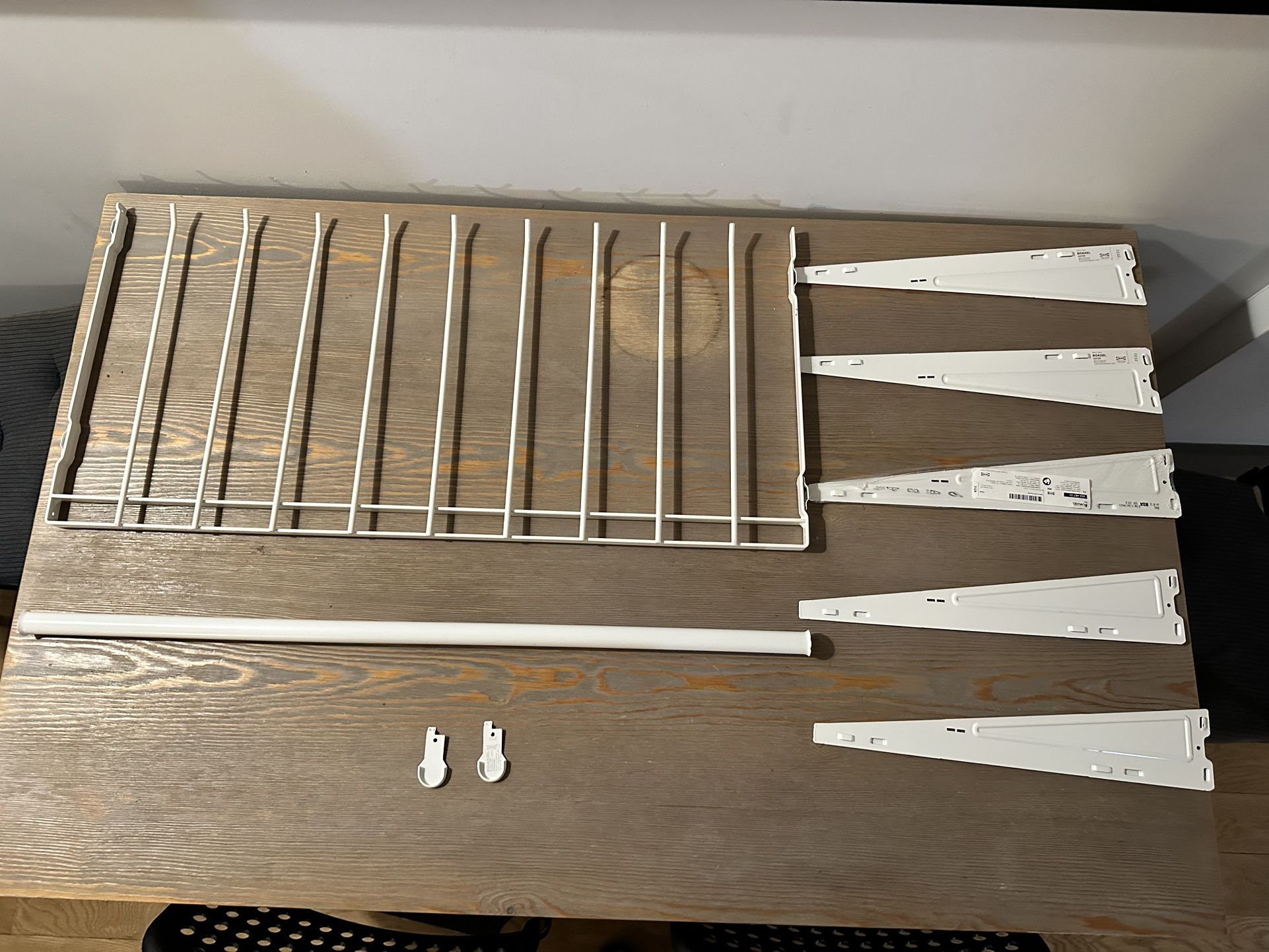 Ikea BOAXEL Bracket Shelf (Set Of 5) White 15 ¾" , Clothes Rail & Pants Hanger