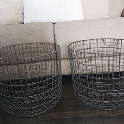 Threshold Large Storage Baskets Brass Handles