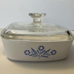 Corningware A-1-B Blue Cornflower Dish With Lid. CW-38.